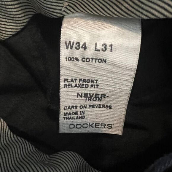 Dockers Premium Men's Size W34 L31 Black Relaxed Fit Business Casual Pants - Picture 5 of 12